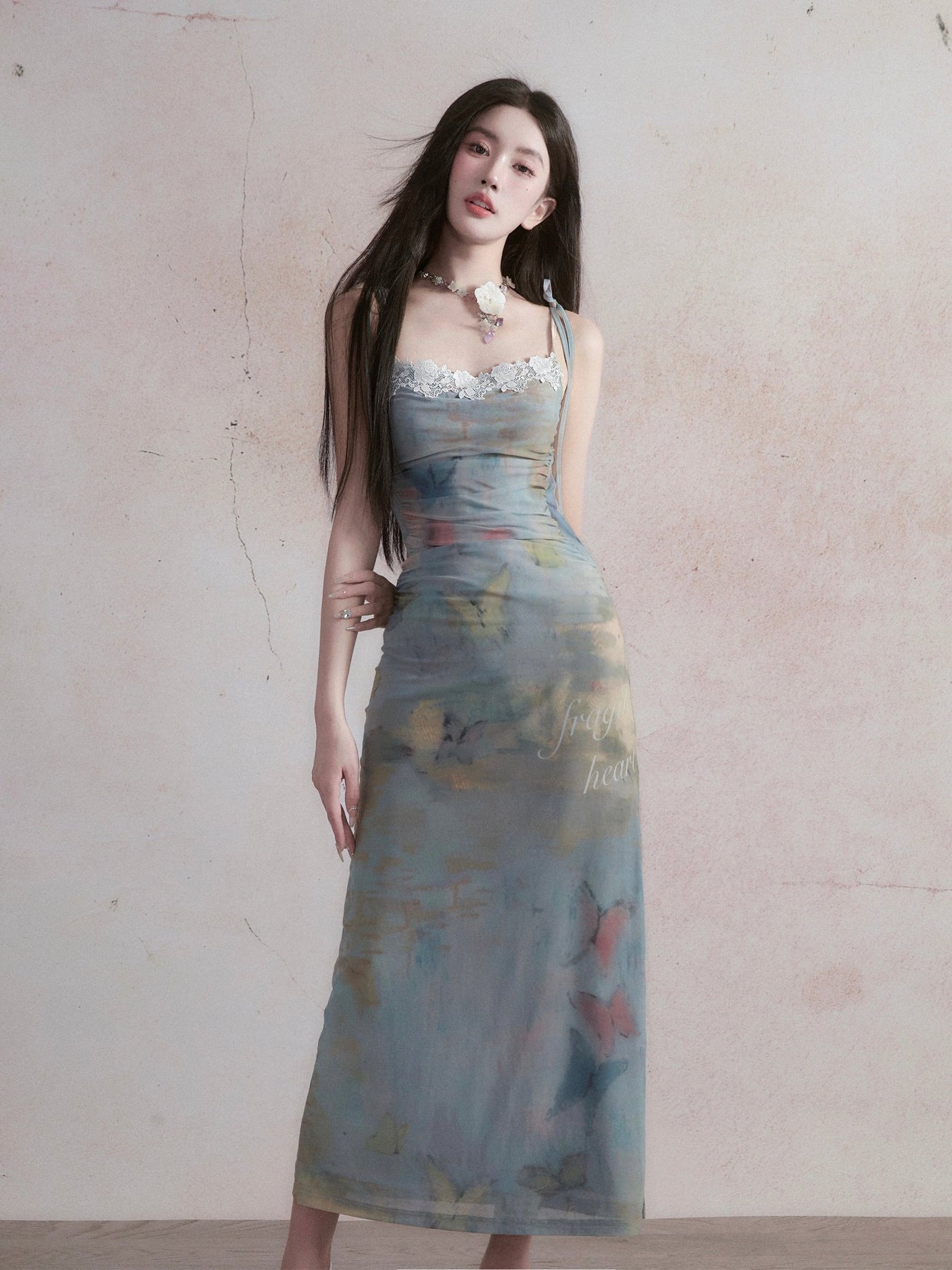 Butterfly Design Camisole Dress for Women Resort & Daily Wear