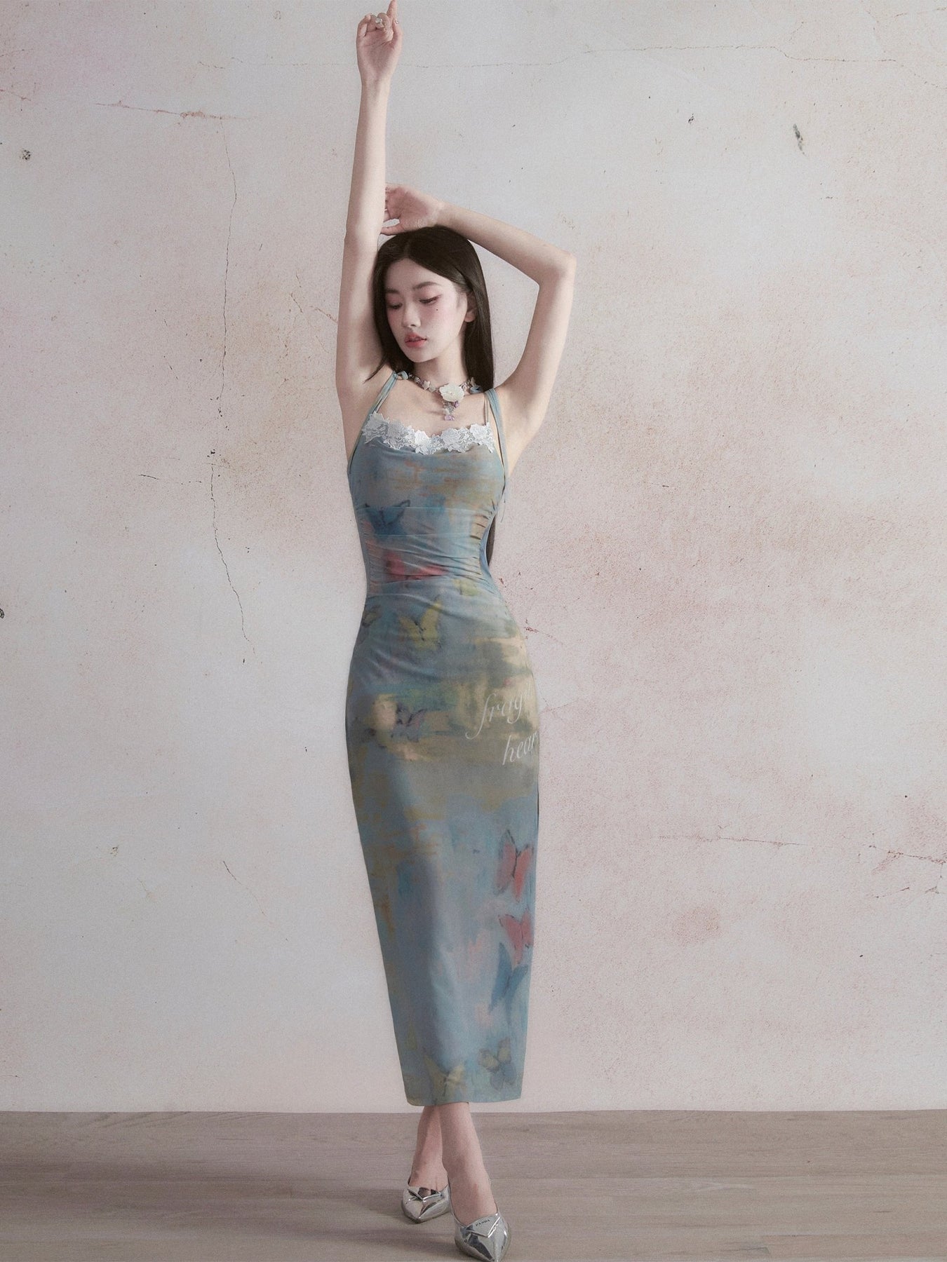 Butterfly Design Camisole Dress for Women Resort & Daily Wear