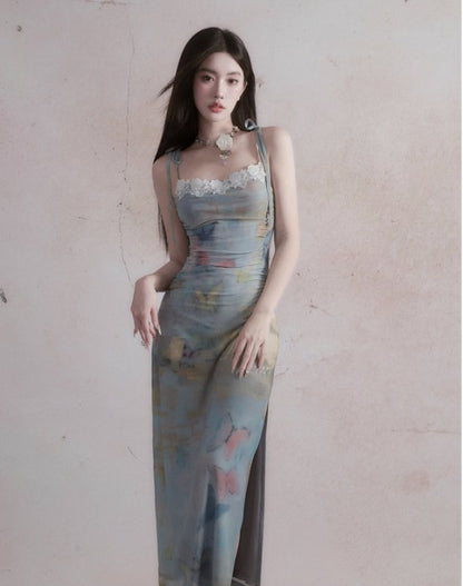 Butterfly Design Camisole Dress for Women  Resort & Daily Wear