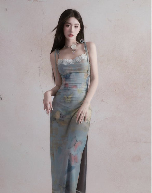 Butterfly Design Camisole Dress for Women  Resort & Daily Wear