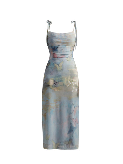 Butterfly Design Camisole Dress for Women  Resort & Daily Wear